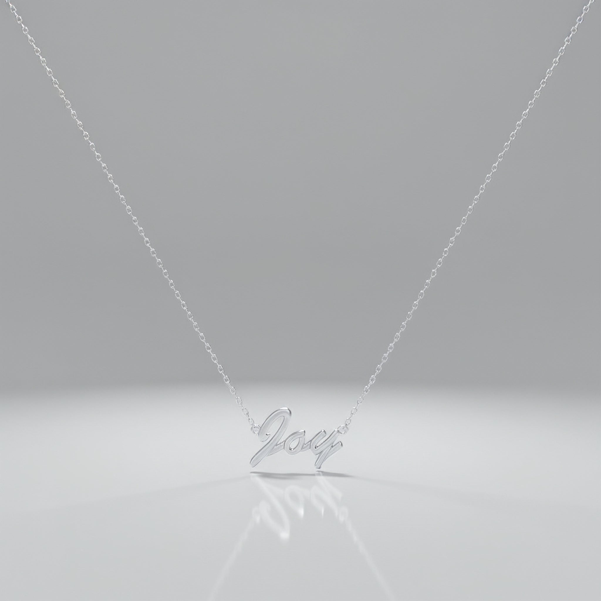Rhodium Plated Classic Name Necklace SN020R