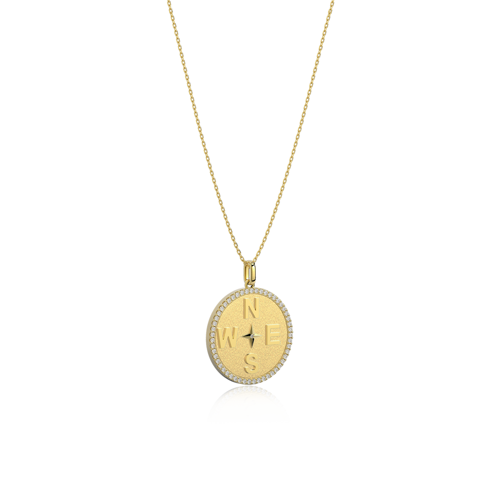 18k Gold Plated Personal Story Medallion Necklace – Lucky Symbol & Engravable  AW24N001G