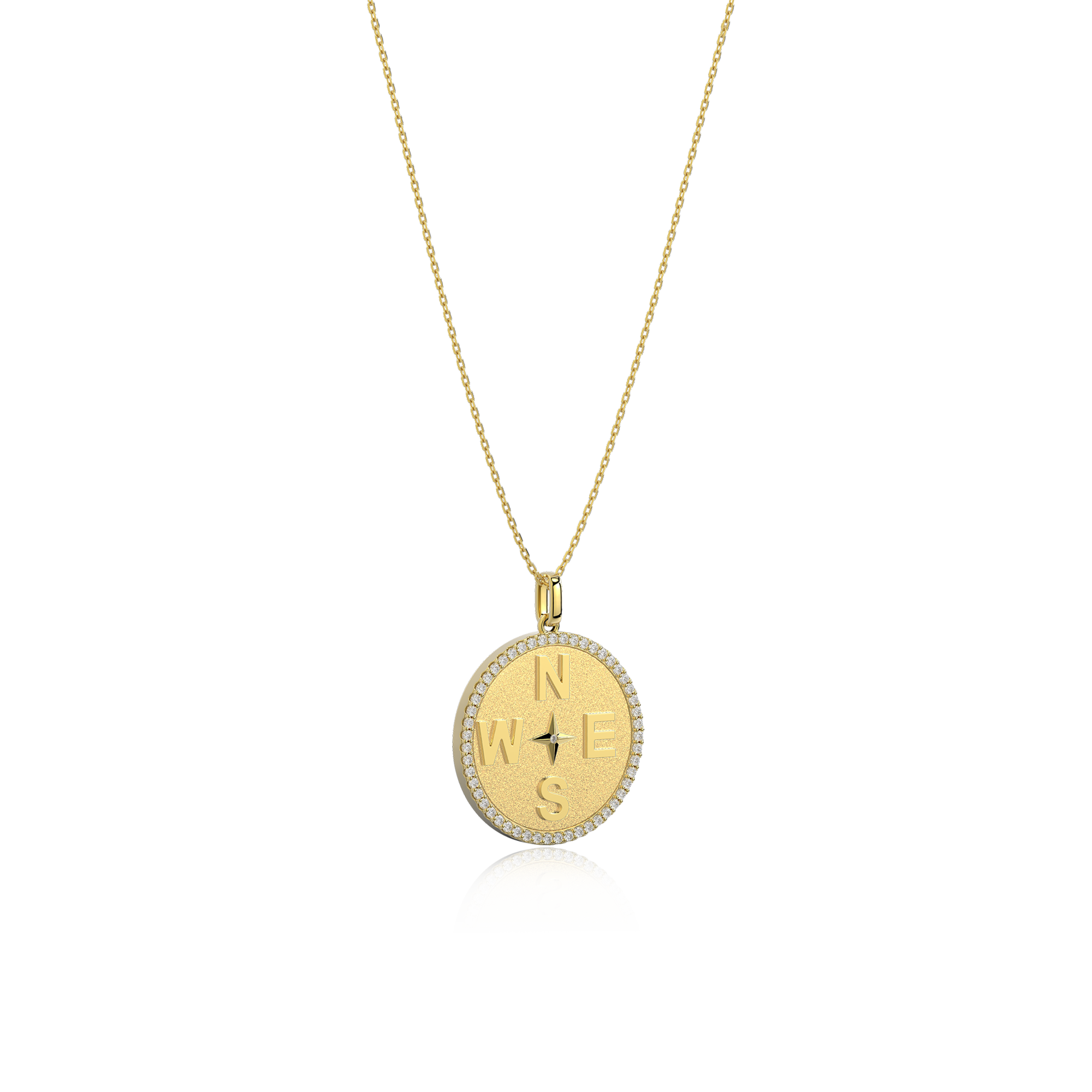 18k Gold Plated Personal Story Medallion Necklace – Lucky Symbol & Engravable  AW24N001G