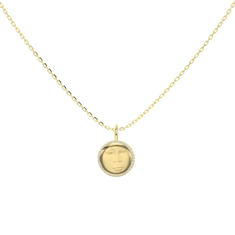 18K Gold Plated Round MemoraCarve Necklace