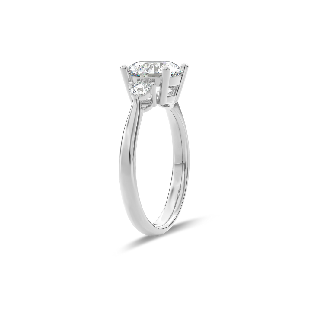Daphnis Three Stones Engagement Ring Round•White Gold