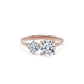 Callisto Two Stones Engagement Ring Round•Rose Gold