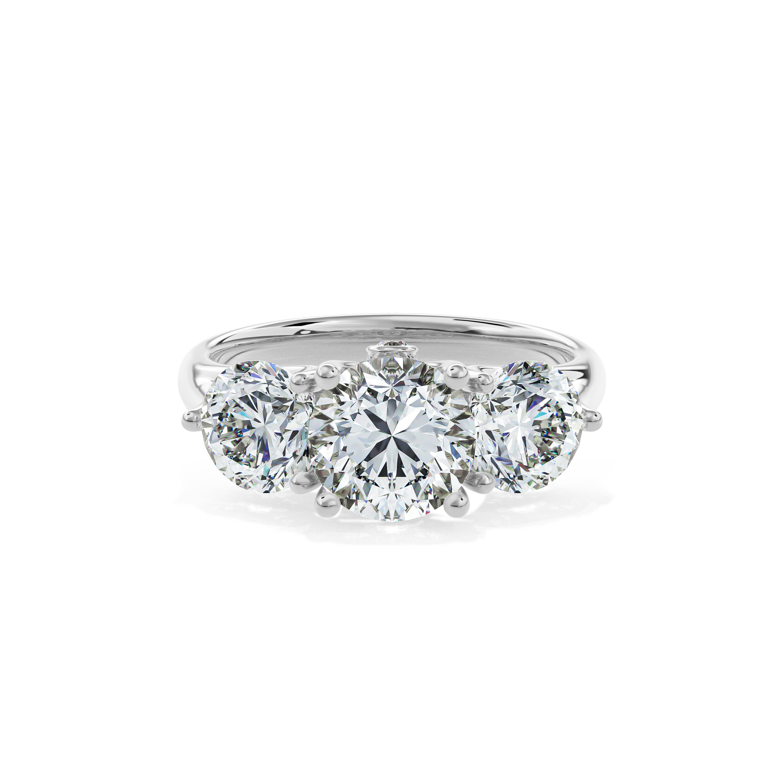 Daphnis Trinity Engagement Ring Round•White Gold