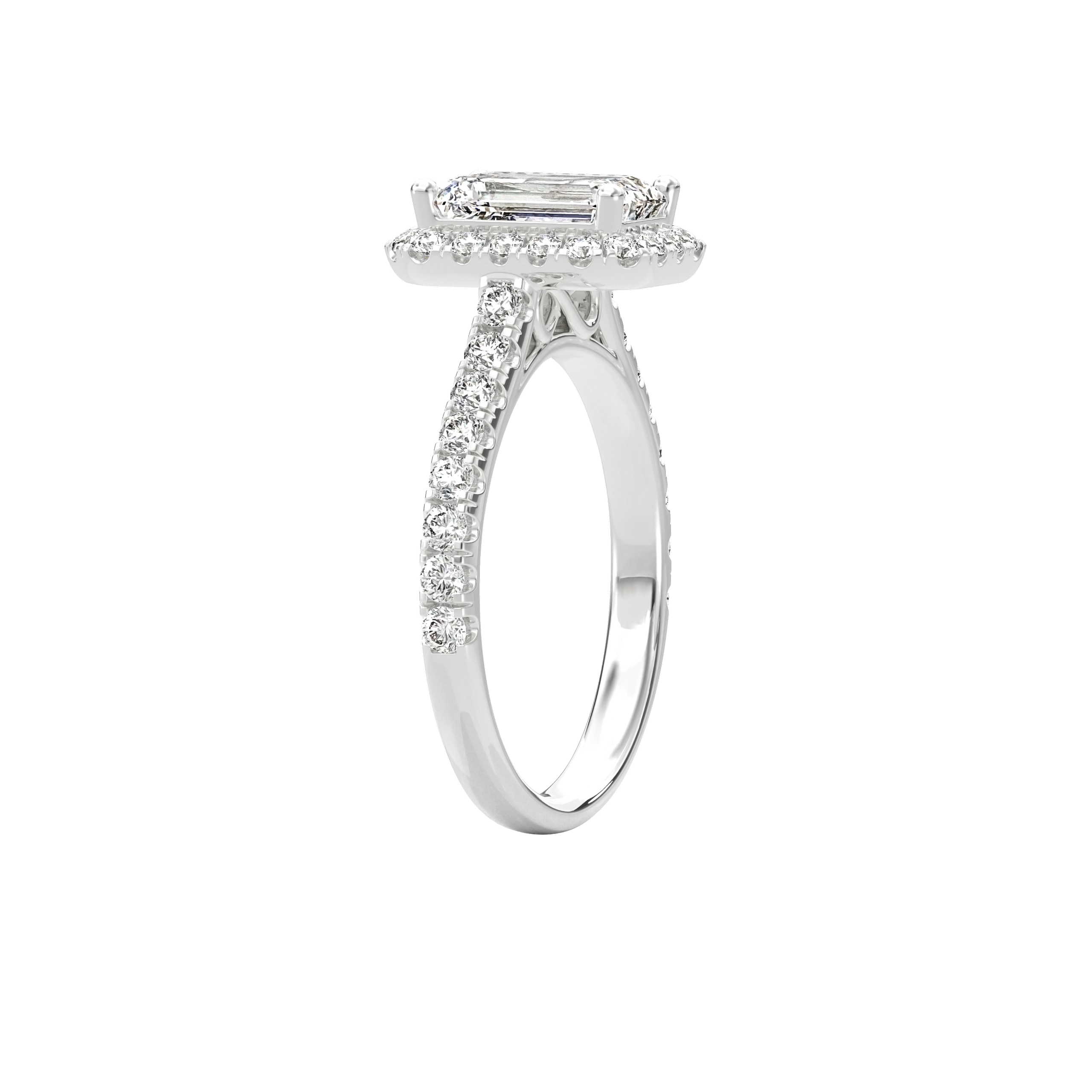 Elara Infinity Engagement Ring Emerald•White Gold
