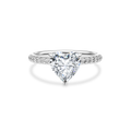 Dia Solitaire Pave Engagement Ring Heart•White Gold