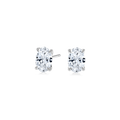Dia Solitaire Single Stud Earring Oval•White Gold