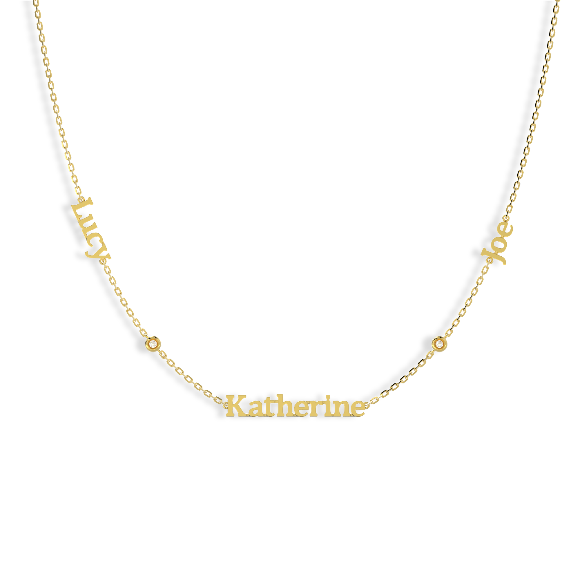 Linked by Love – Name Necklace with Emotional Spark SN014G