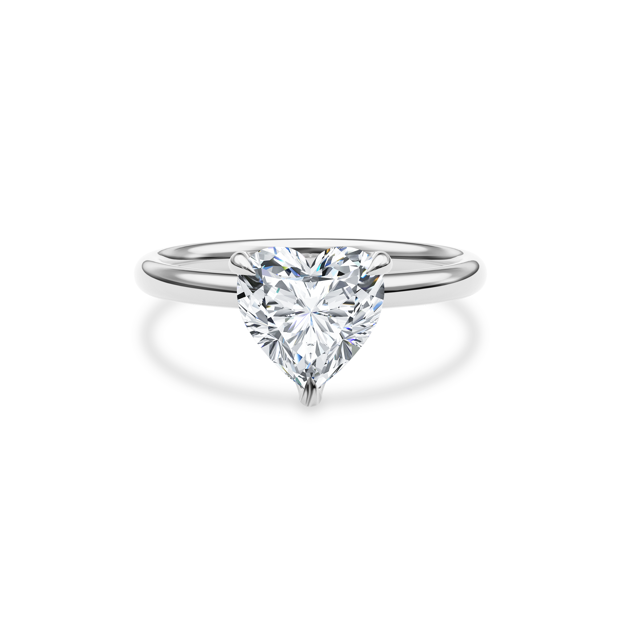 Dia Solitaire Engagement Ring Heart•White Gold