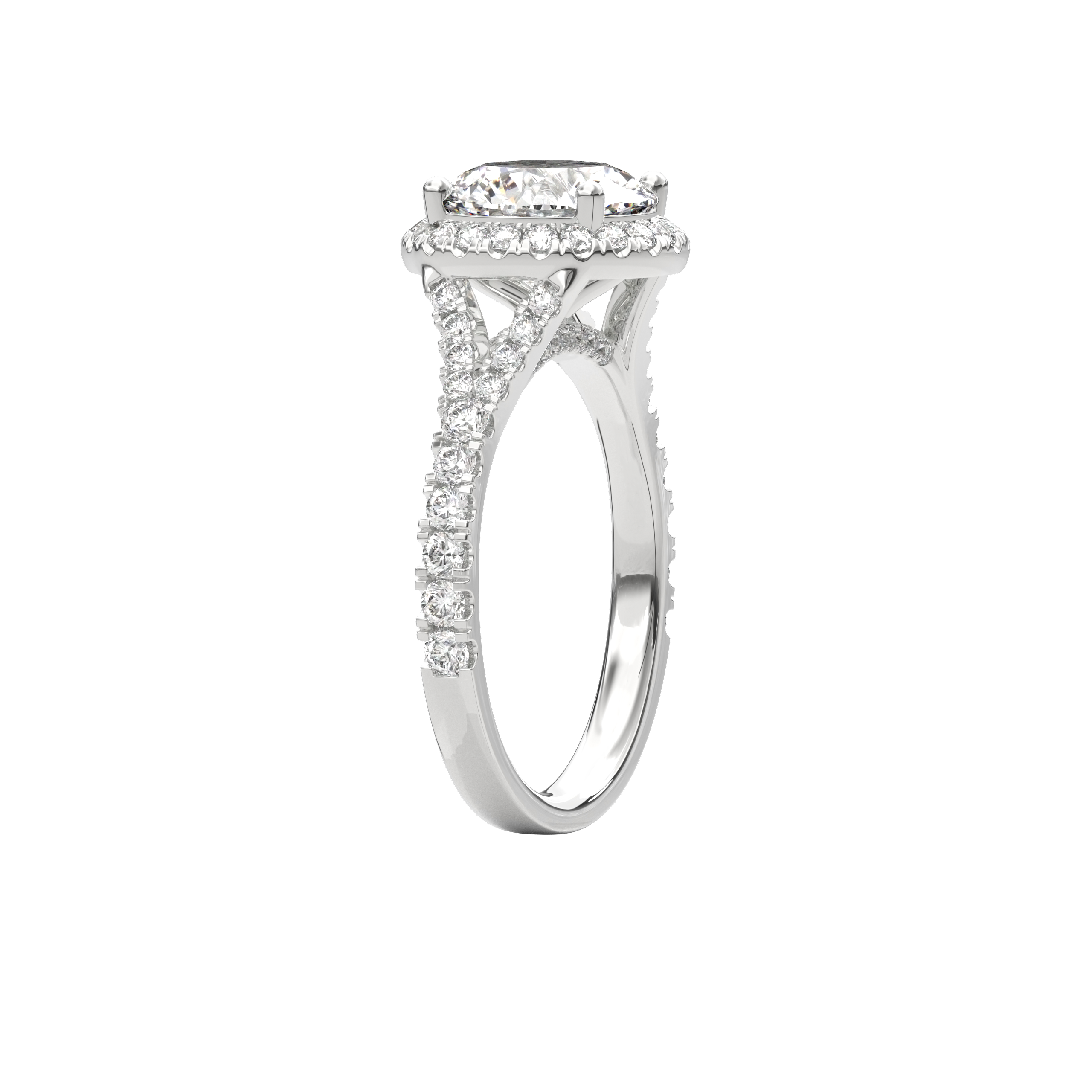 Elara Vintage Inspired Engagement Ring Round•White Gold