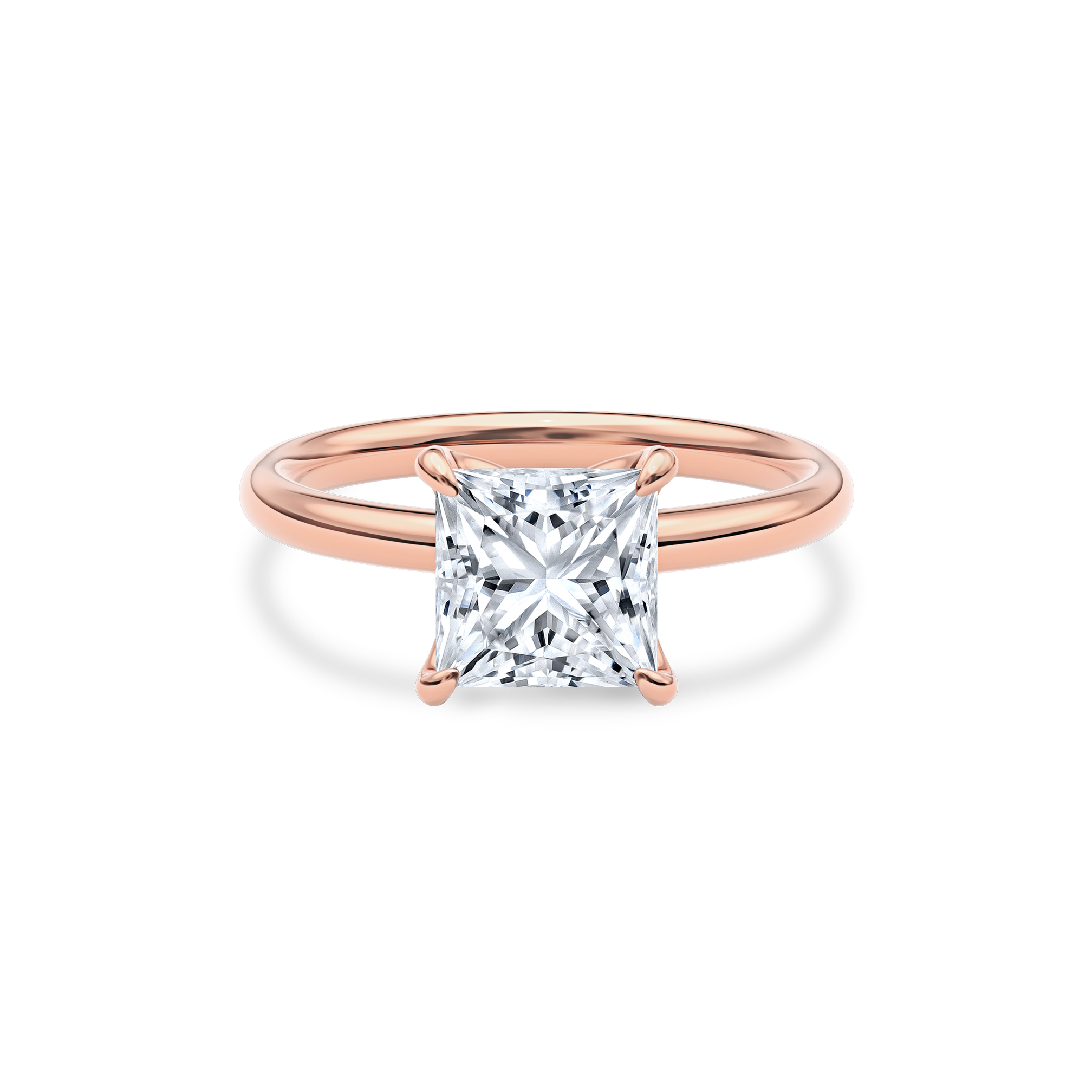 Dia Solitaire Engagement Ring Princess•Rose Gold