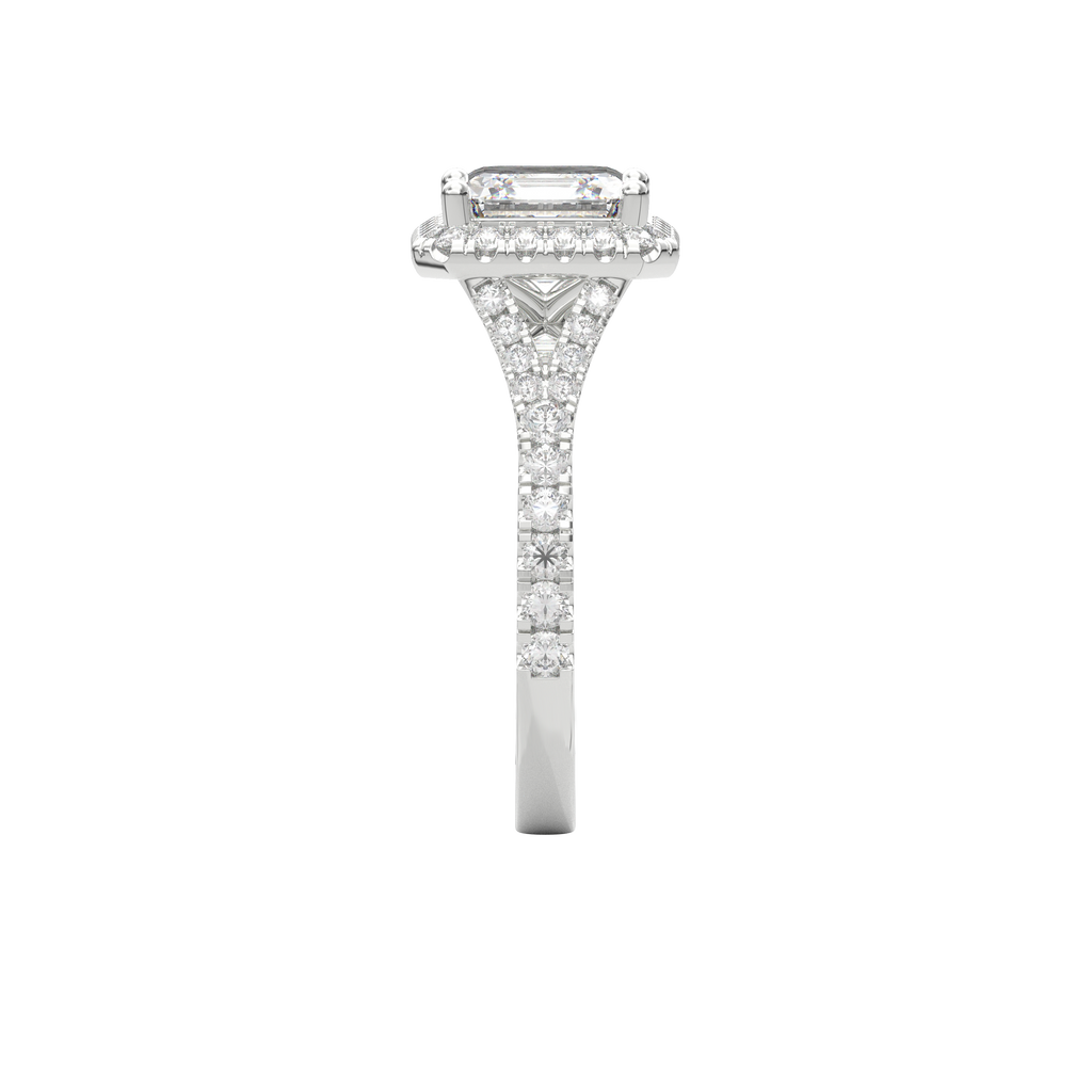 Elara Vintage Inspired Engagement Ring Asscher•White Gold