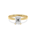 Elara Hidden Halo Salitaire Engagement Ring Emerald•Yellow Gold