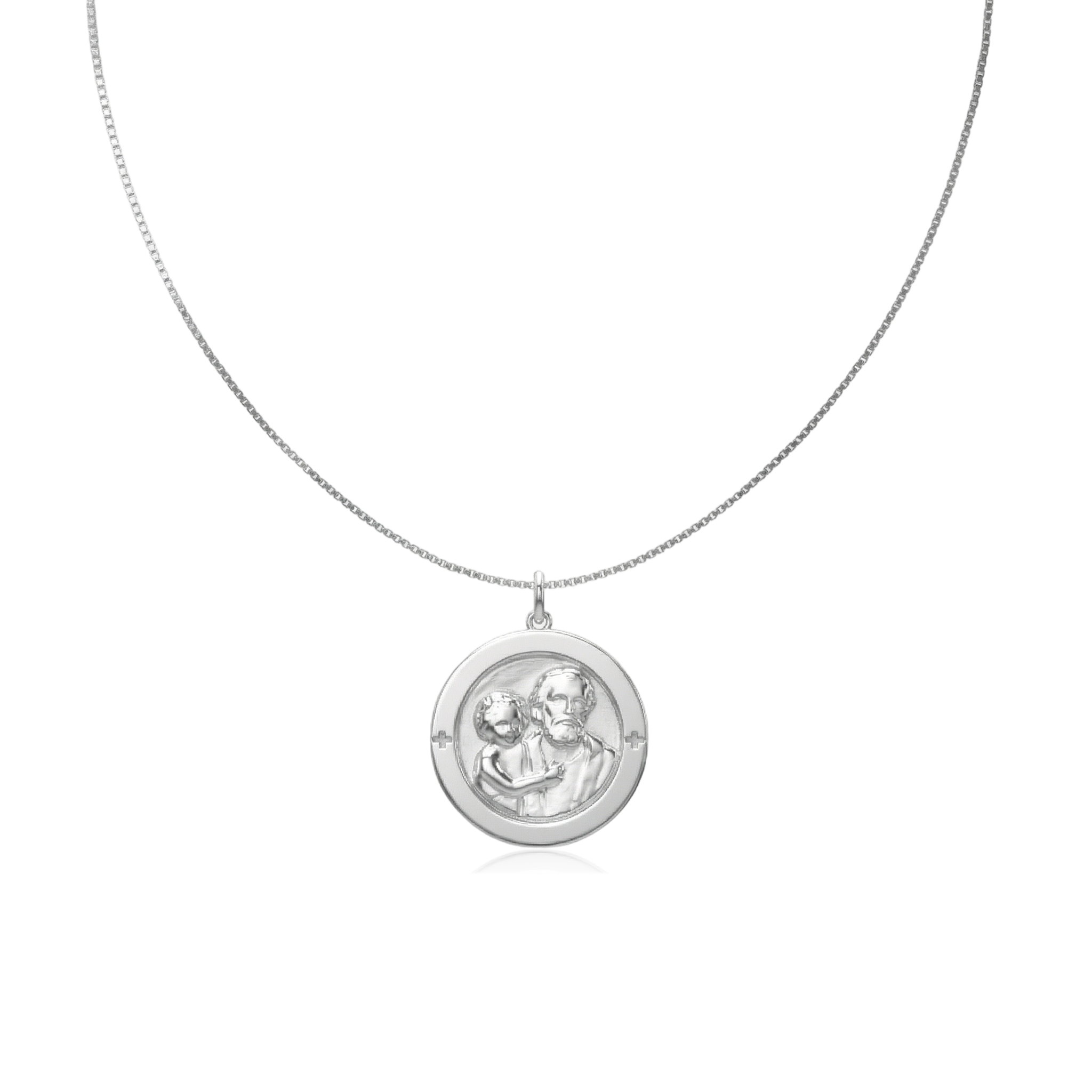 Rhodium Plated Round CircaCarve Necklace for Both Men and Women
