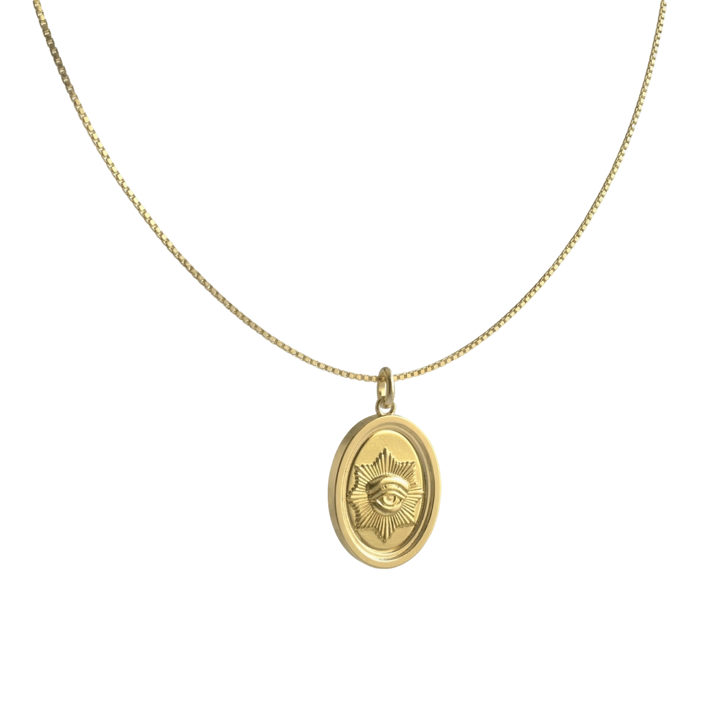 18K Gold Plated Oval PortraScribe Necklace for Both Men and Women