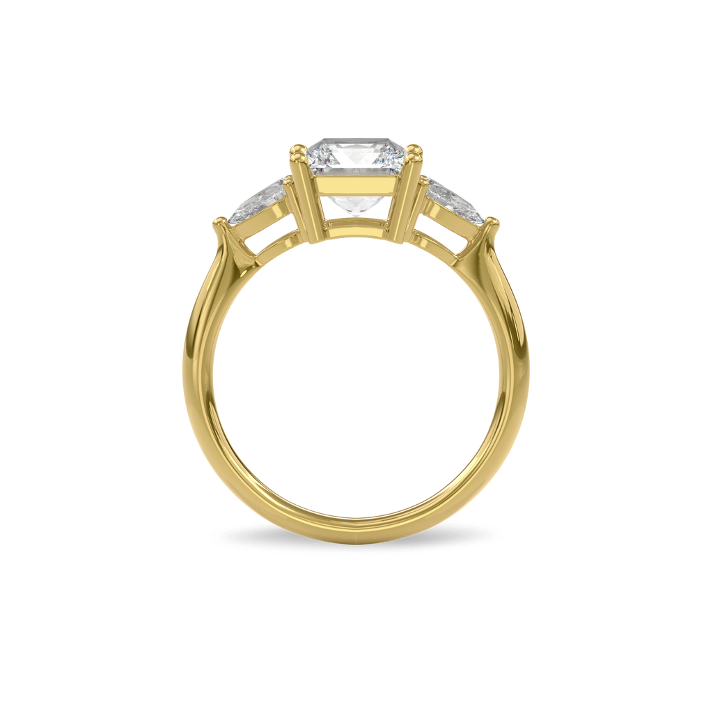 Daphnis Three Stones Engagement Ring Radiant•Yellow Gold