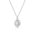 Rhodium Plated Luna Oval Whisper Locket SN011