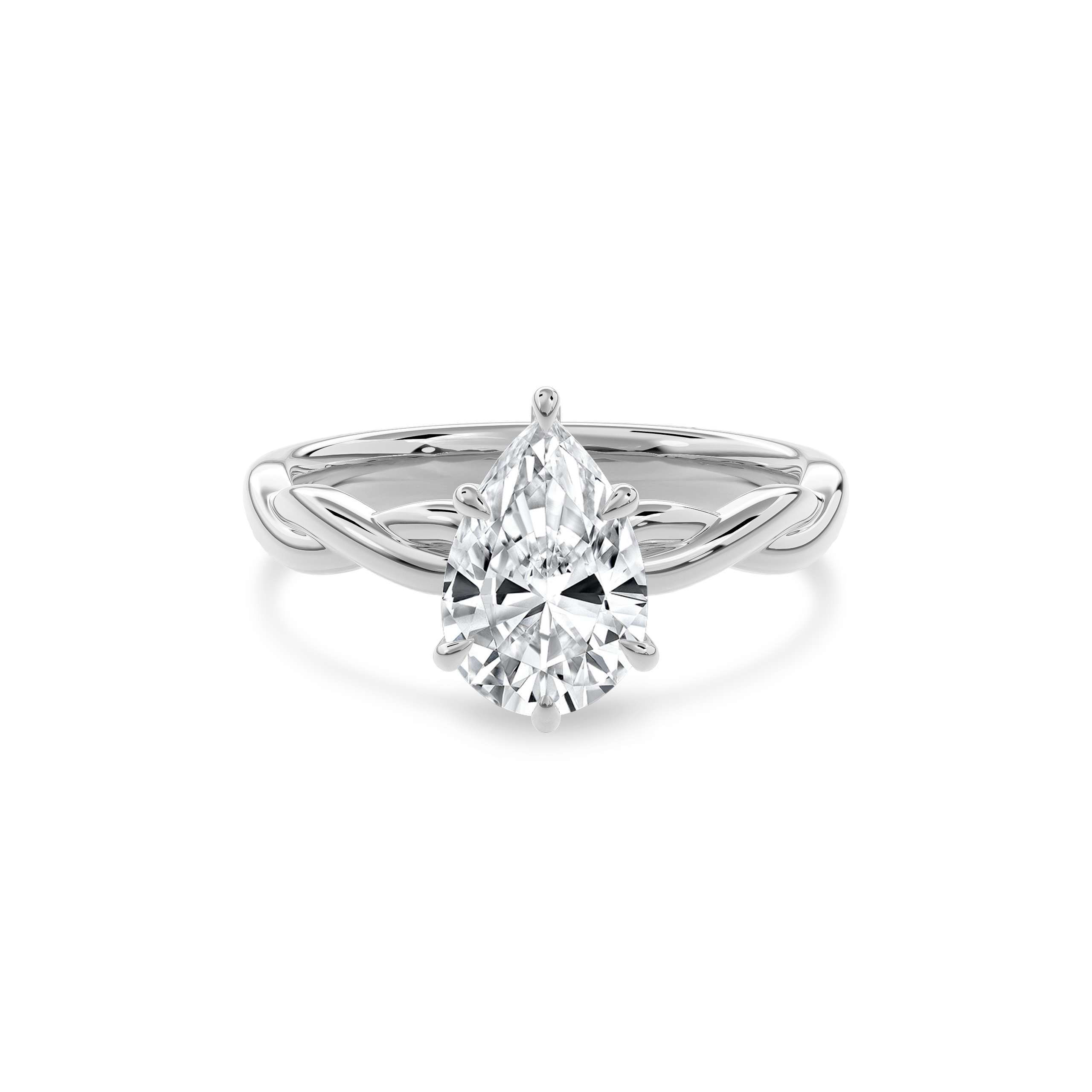 Rhea Twisted Engagement Ring Pear•White Gold