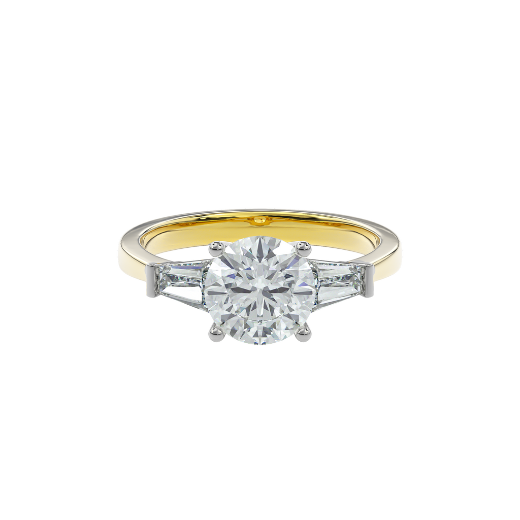 Daphnis Three Stones Engagement Ring Round•Yellow Gold