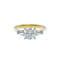Daphnis Three Stones Engagement Ring Round•Yellow Gold