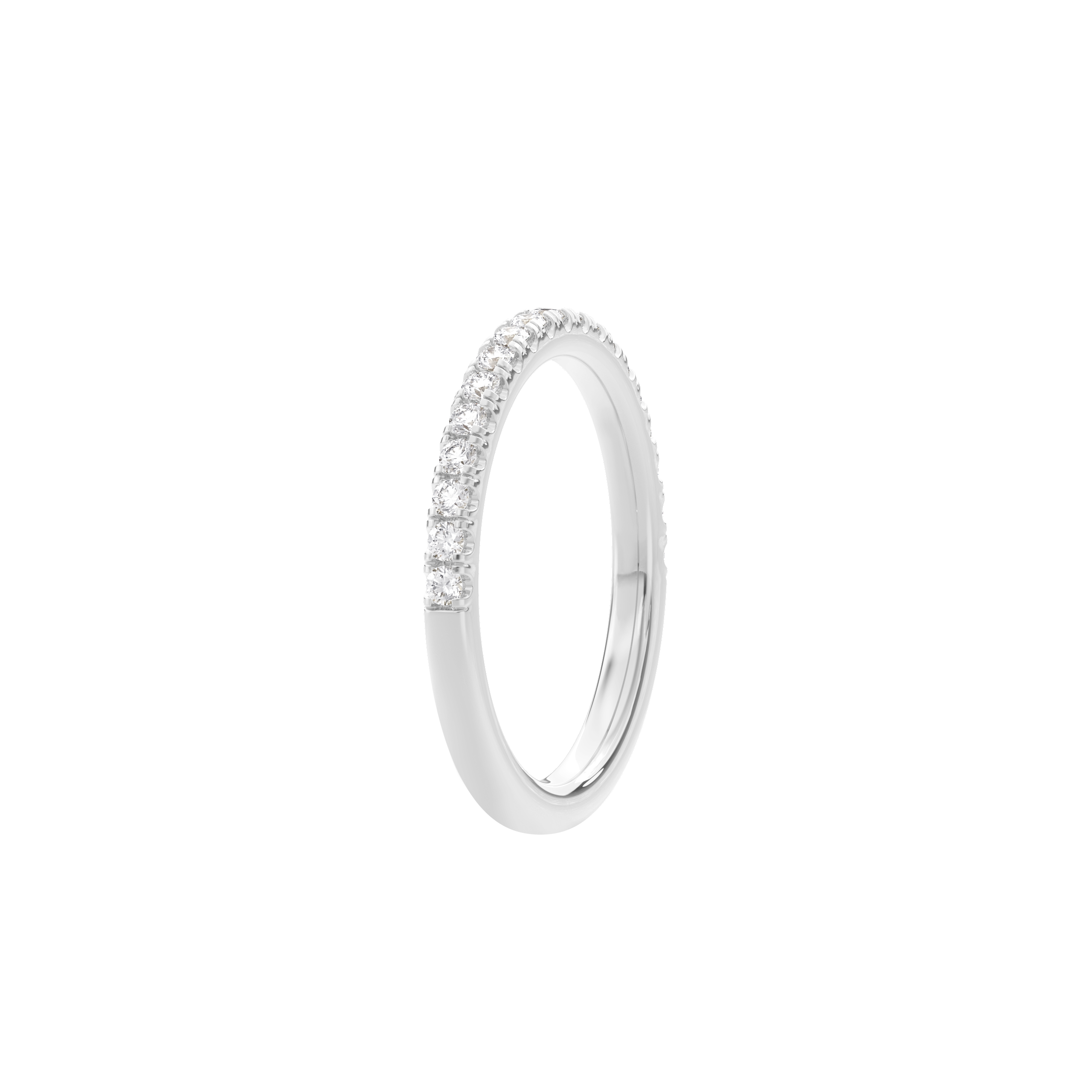 Wedding Bands Half Pave Band 1.8mm•White Gold