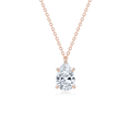 Dia Solitaire Necklace Pear•Rose Gold