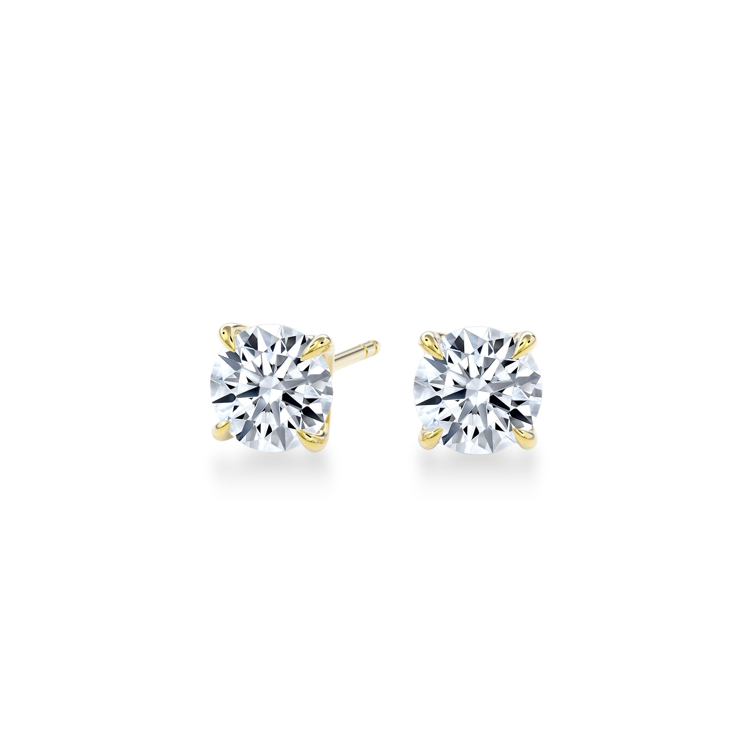 Dia Solitaire Single Stud Earring Round•Yellow Gold