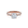 Rhea Twisted Pave Engagement Ring Cushion•Rose Gold