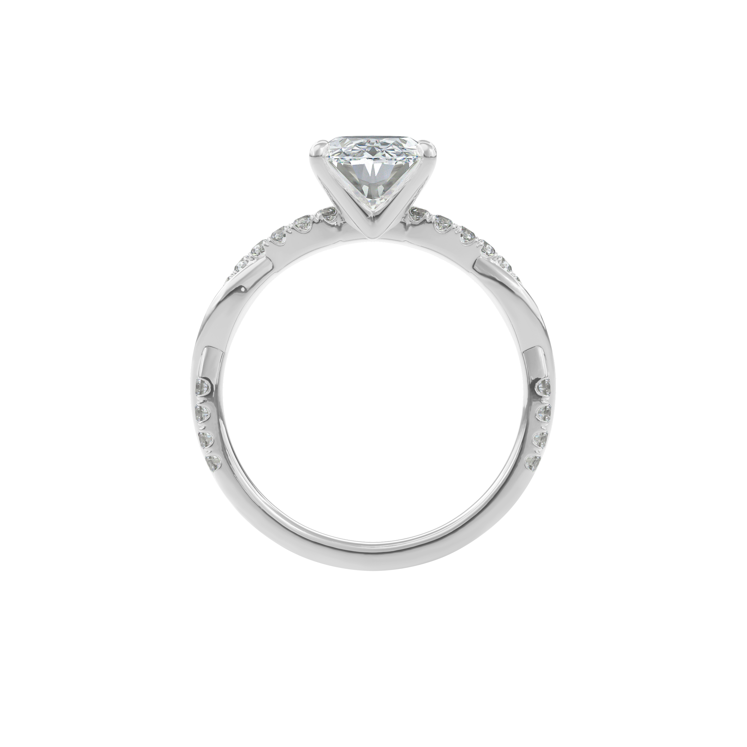 Rhea Twisted Pave Engagement Ring Oval•White Gold
