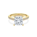 Hidden Halo II Princess Lab Grown Diamond Ring in 14K Gold