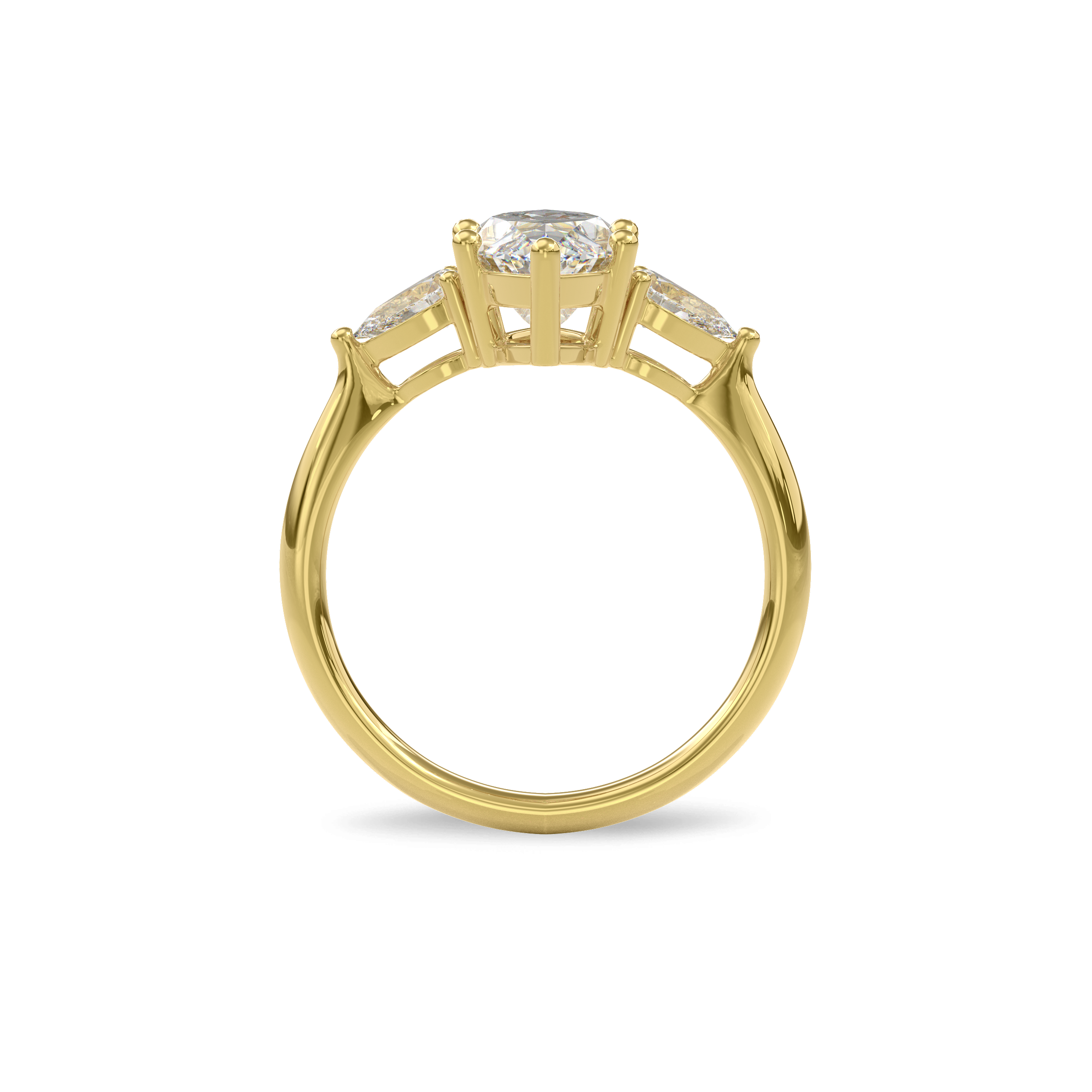 Daphnis Three Stones Engagement Ring Marquise•Yellow Gold