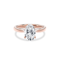 Elara Hidden Halo Salitaire Engagement Ring Oval•Rose Gold