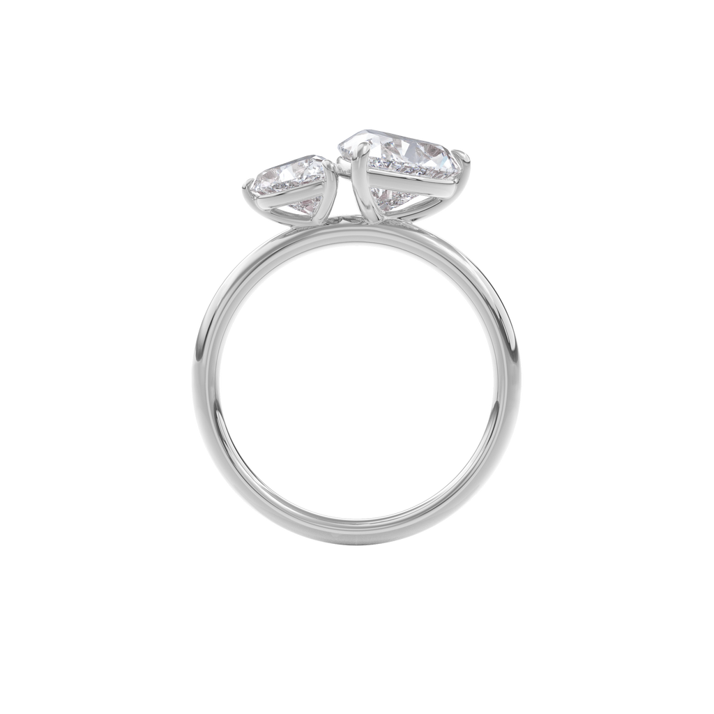Callisto Two Stones Engagement Ring Heart•White Gold
