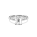Elara Hidden Halo Salitaire Engagement Ring Emerald•White Gold