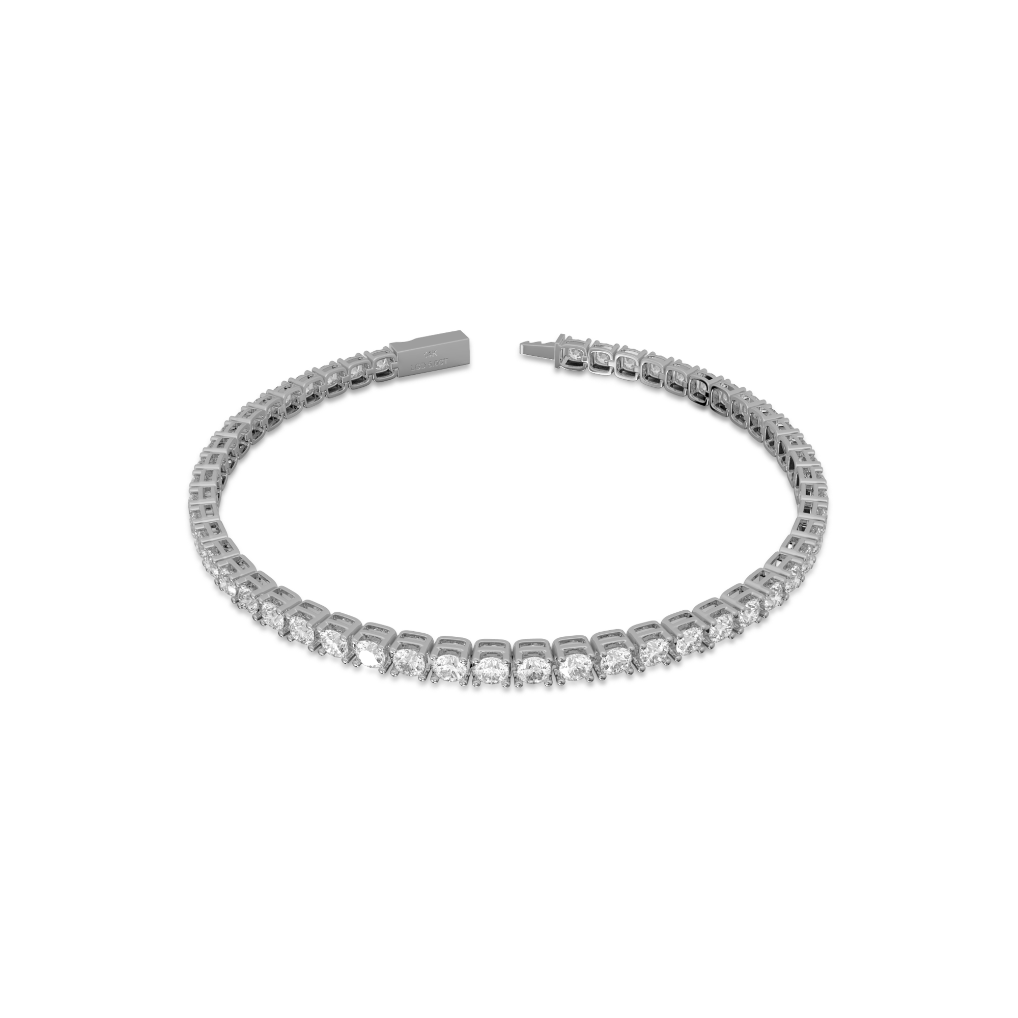 18K White Gold Nova Tennis Bracelet in 5CT LGDB001