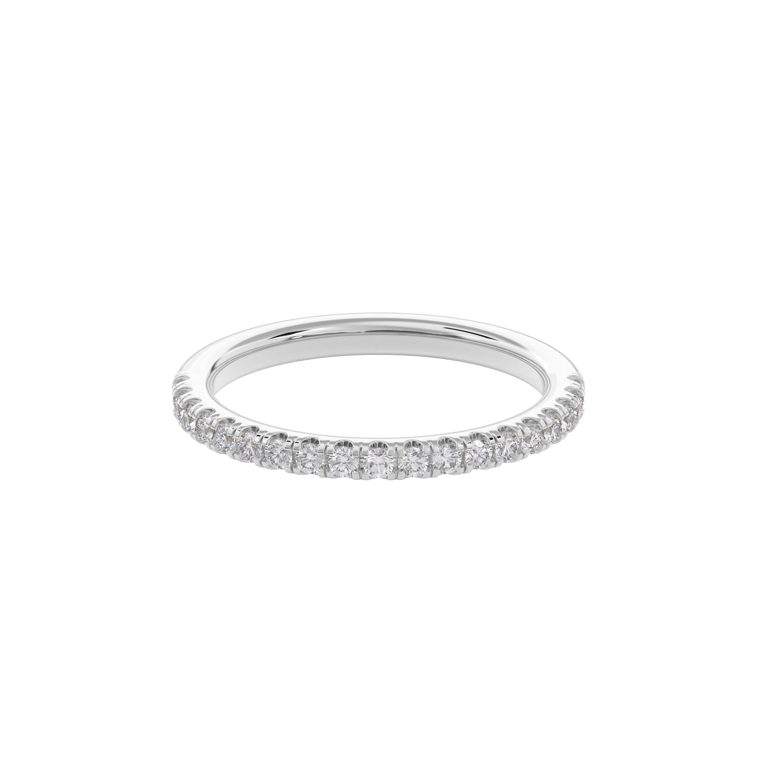Wedding Bands Half Pave Band 1.8mm•White Gold