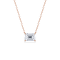 Dia Solitaire Necklace Emerald•Rose Gold