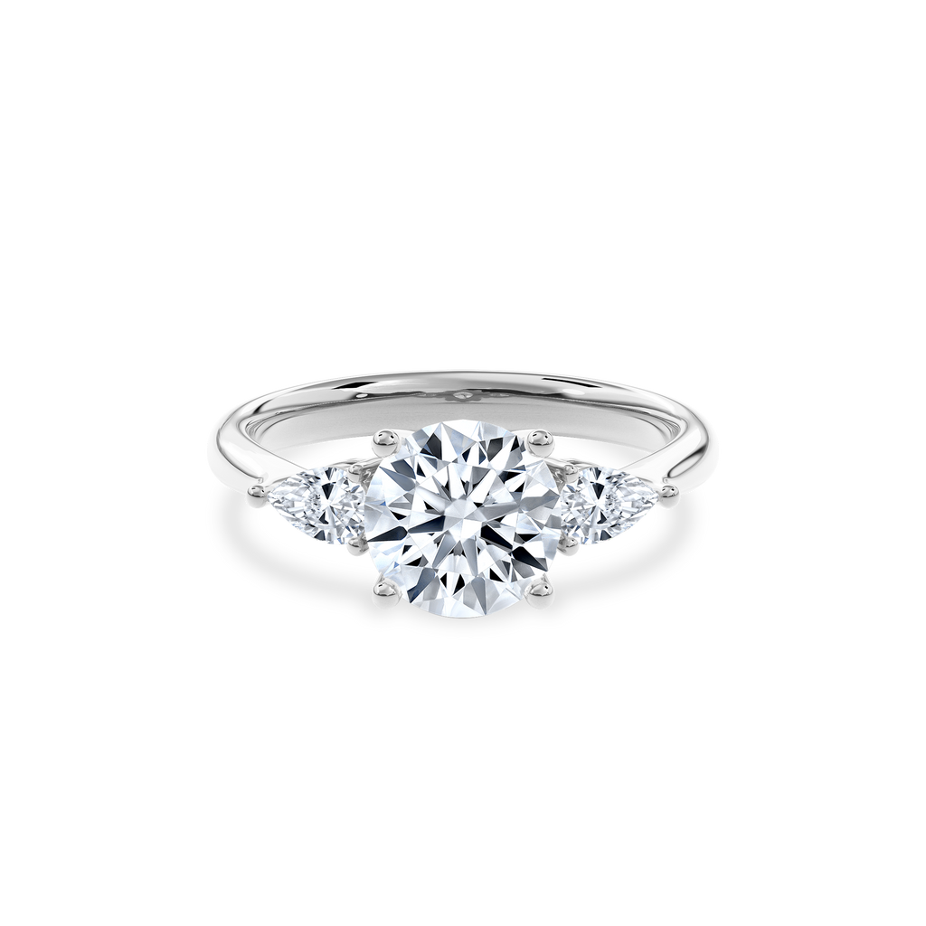 Daphnis Three Stones Engagement Ring Round•White Gold