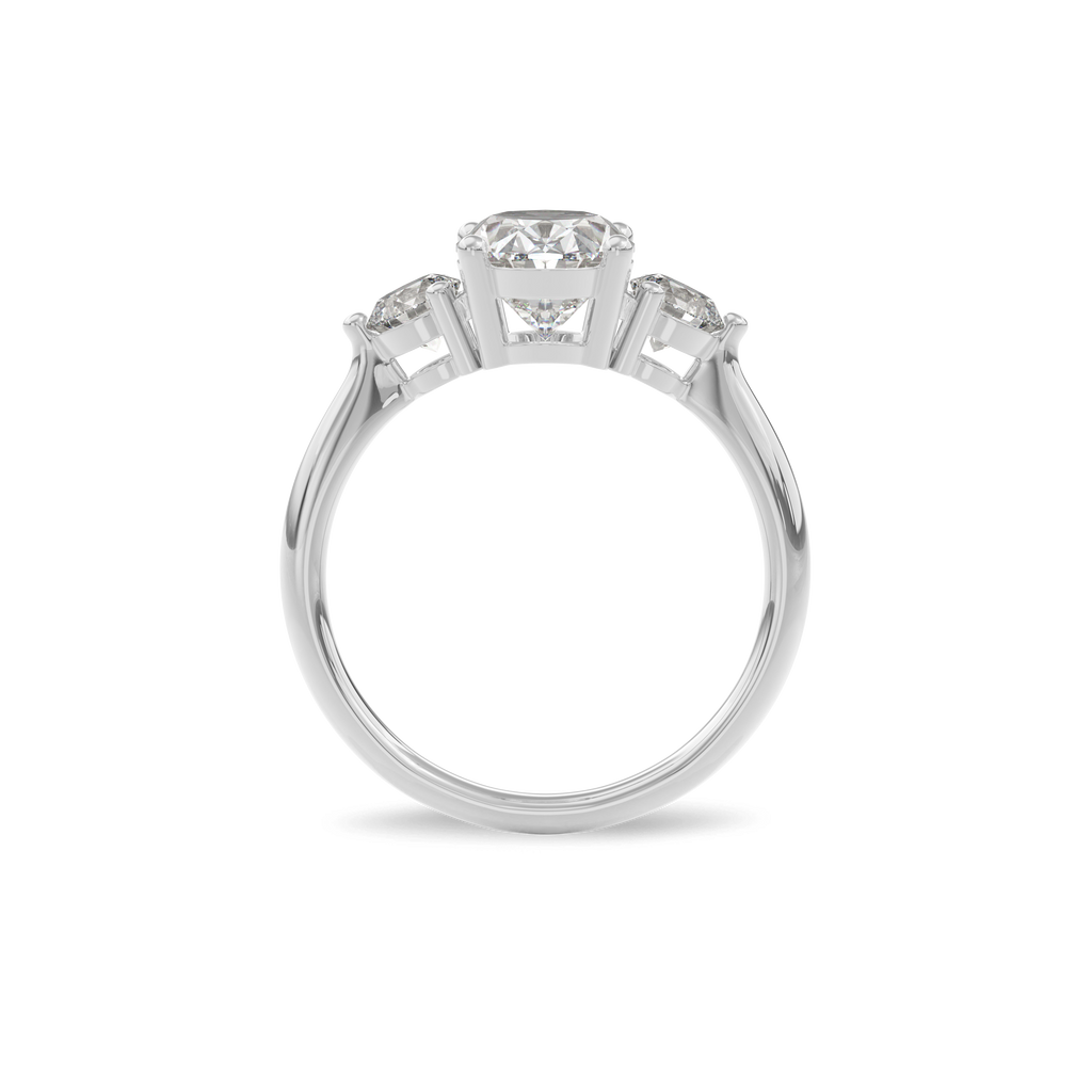 Daphnis Three Stones Engagement Ring Oval•White Gold