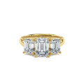 Daphnis Trinity Engagement Ring Emerald•Yellow Gold