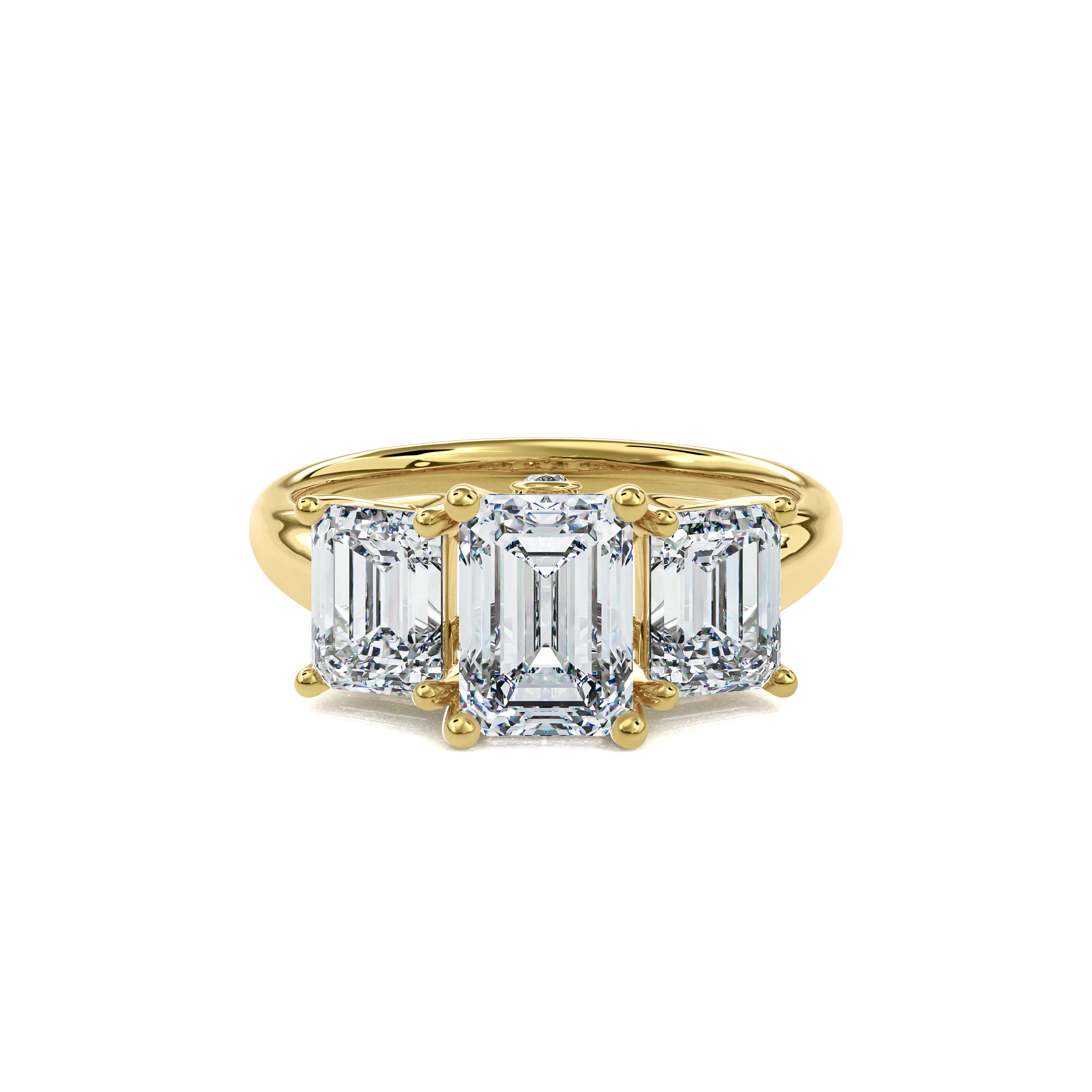 Daphnis Trinity Engagement Ring Emerald•Yellow Gold
