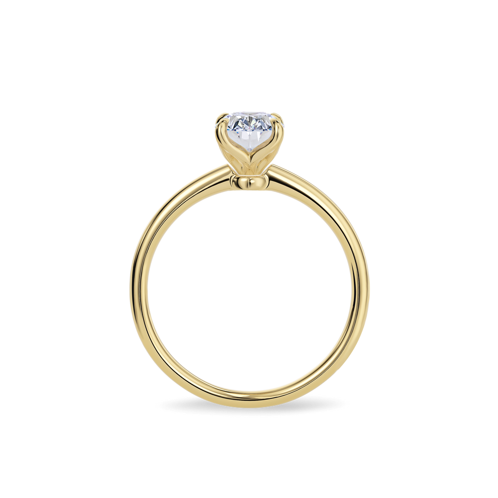 Renewable Diamond with Hidden Halo Ring in 14k Gold