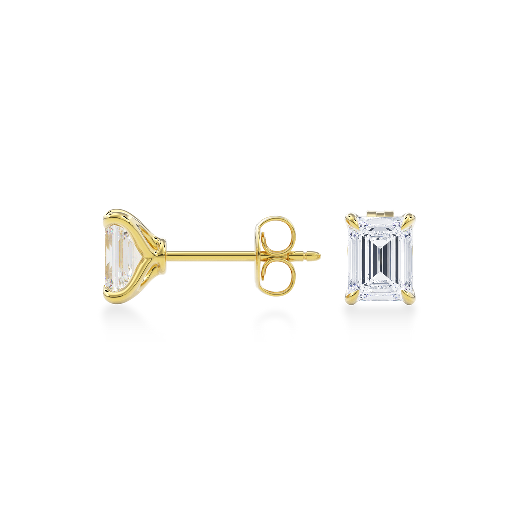 Dia Solitaire Single Stud Earring Emerald•Yellow Gold