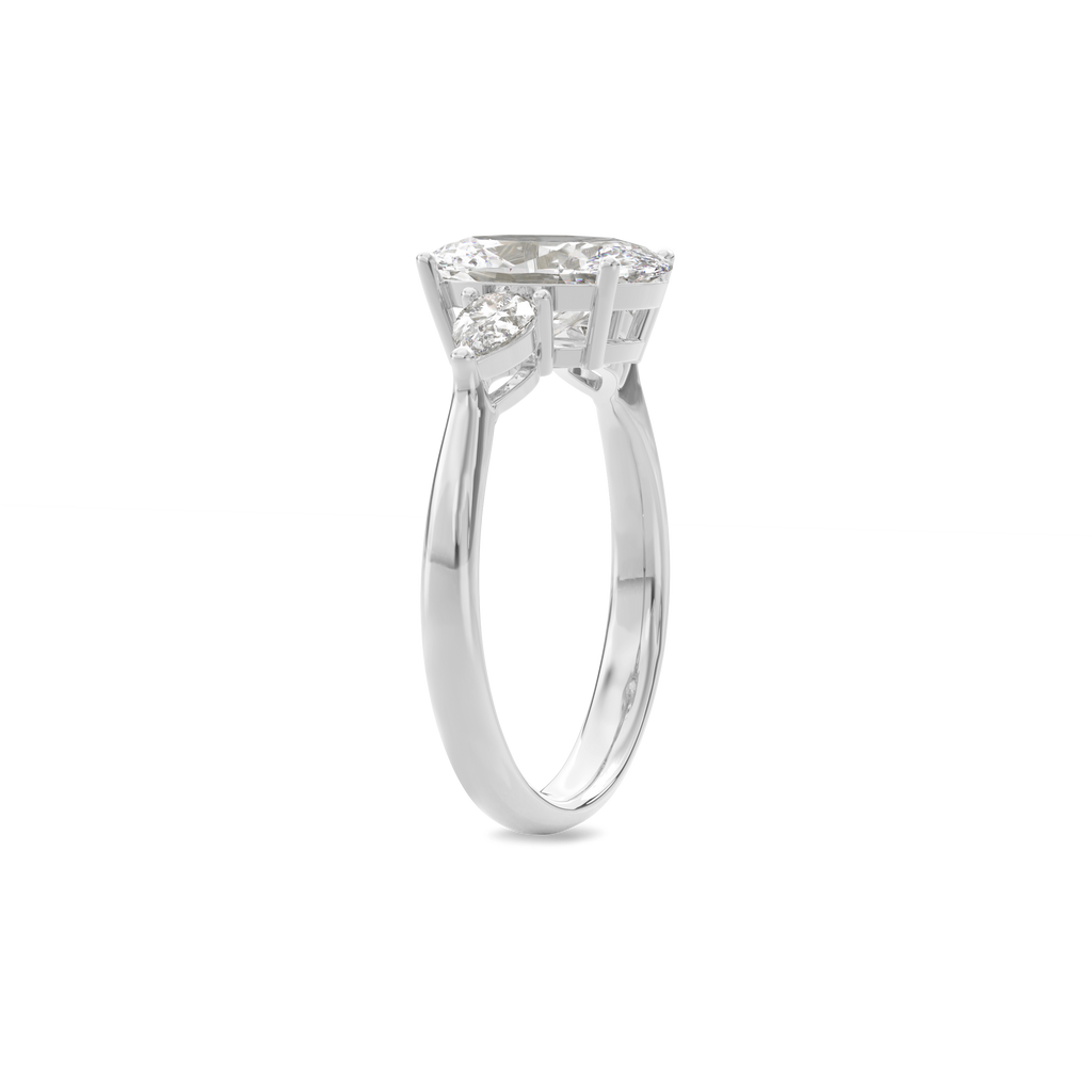 Daphnis Three Stones Engagement Ring Oval•White Gold