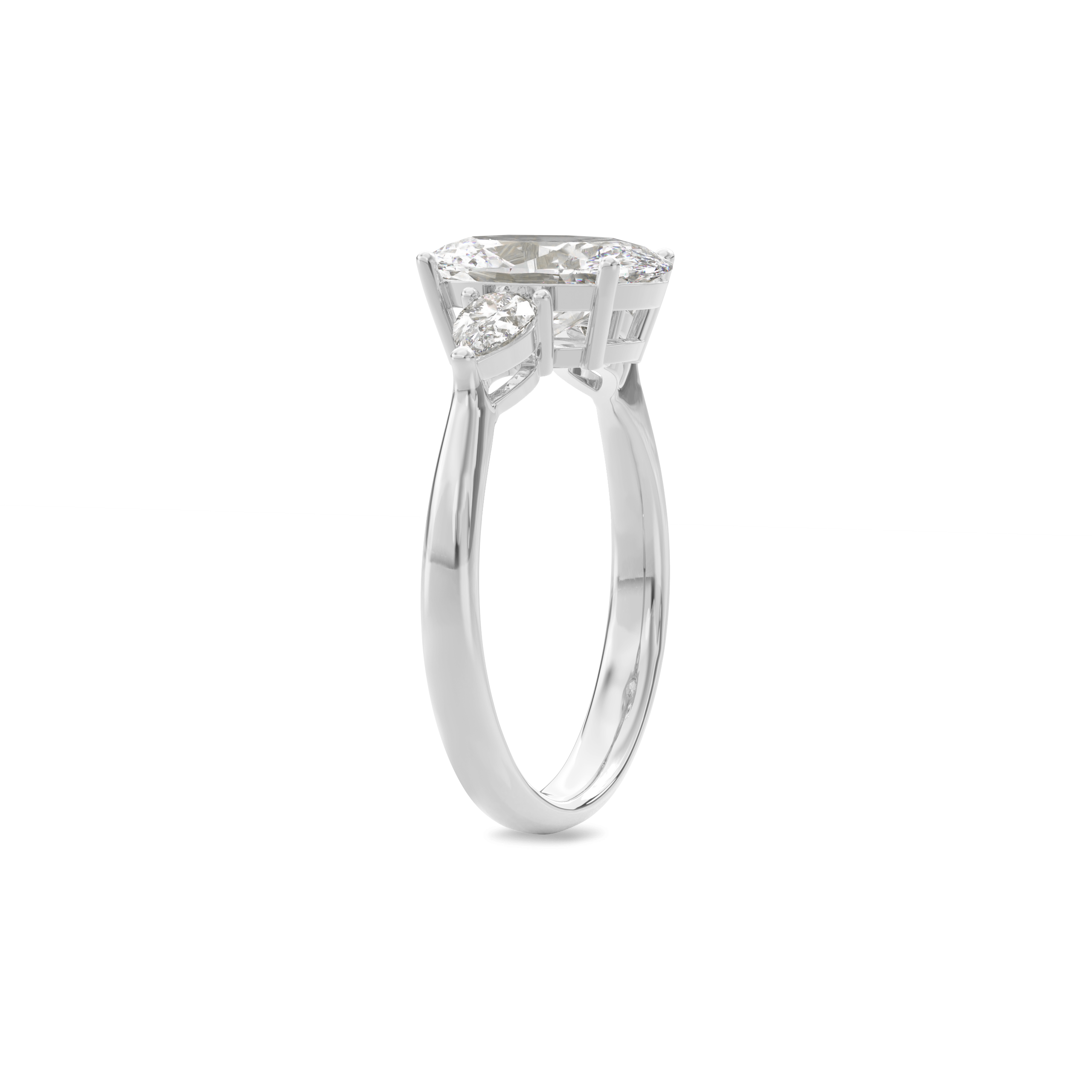Daphnis Three Stones Engagement Ring Oval•White Gold
