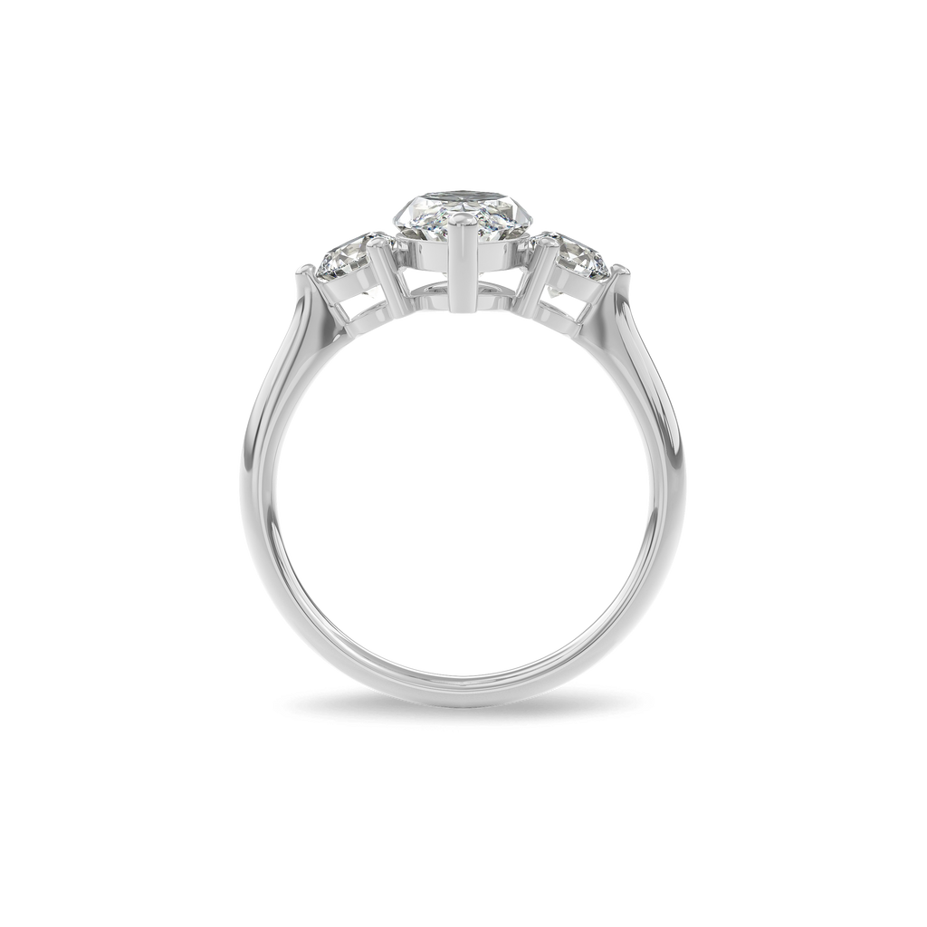 Daphnis Three Stones Engagement Ring Marquise•White Gold