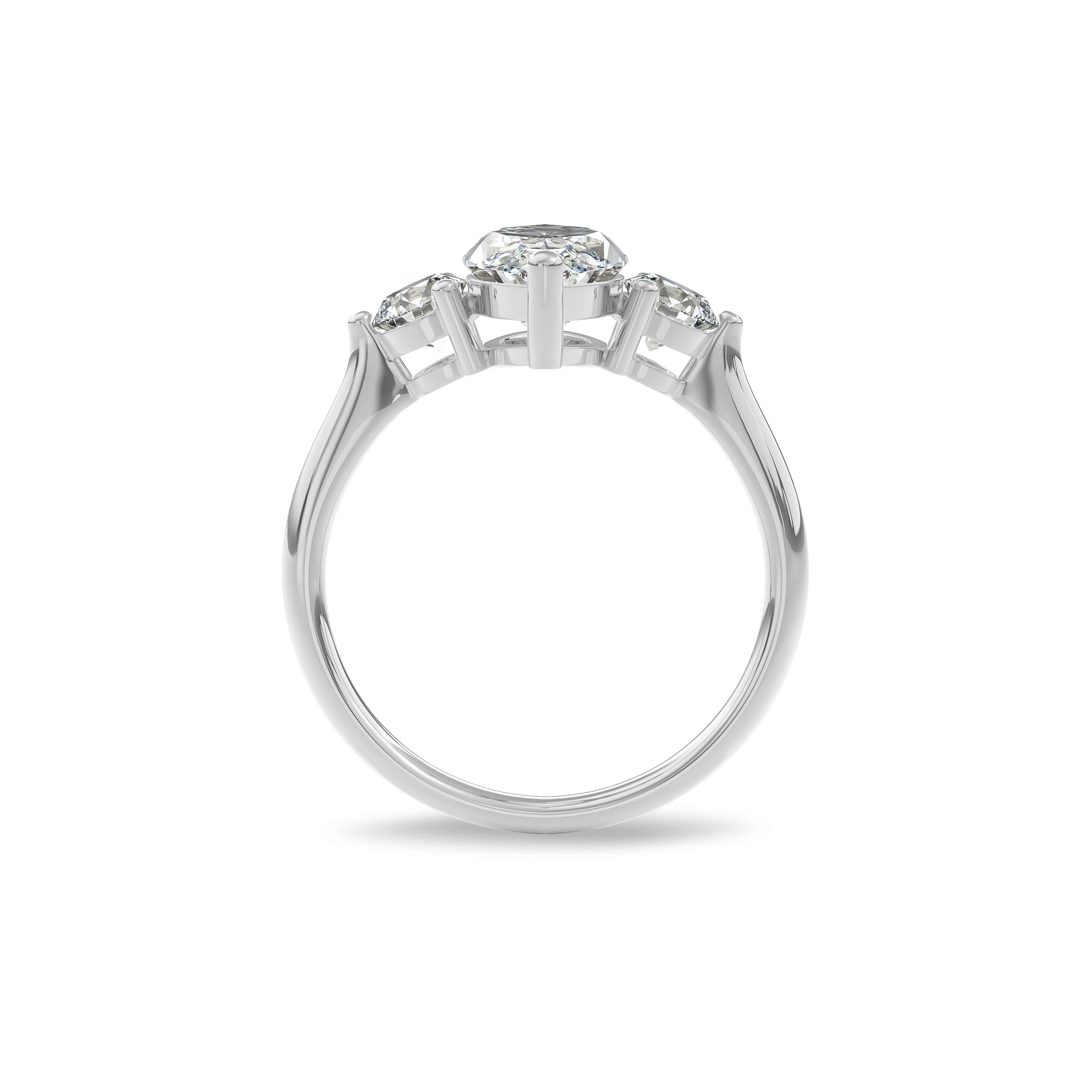 Daphnis Three Stones Engagement Ring Marquise•White Gold