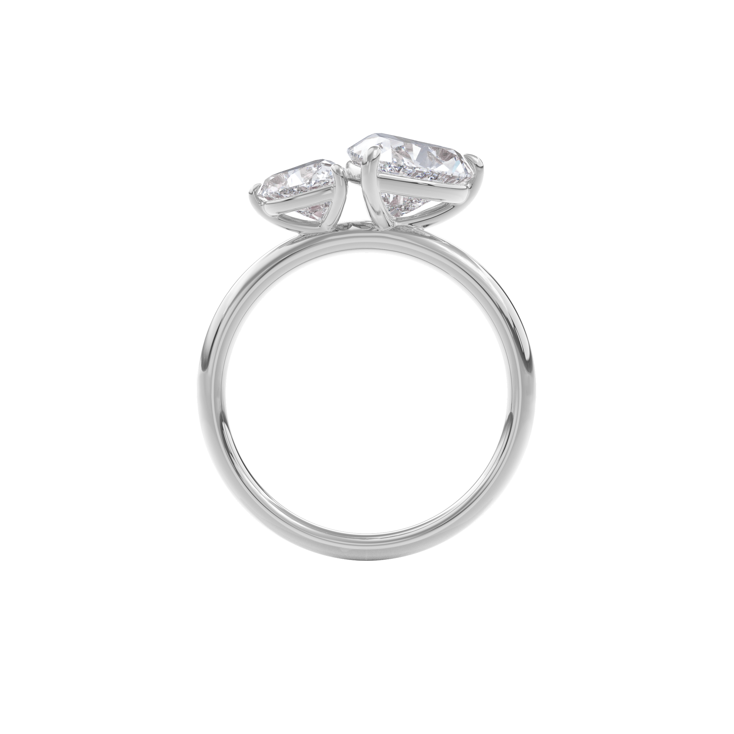 Callisto Two Stones Engagement Ring Heart•White Gold