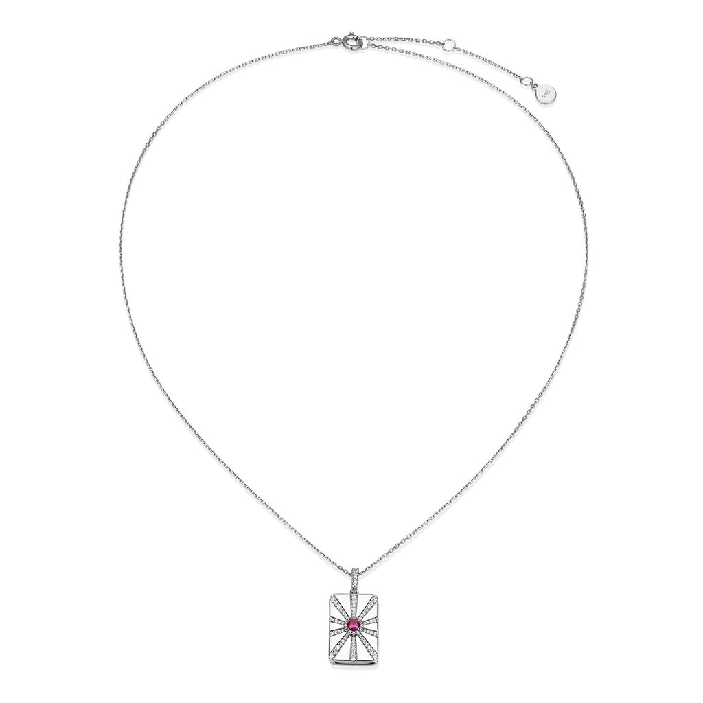 Rhodium Plated Modern Ray Locket SN013