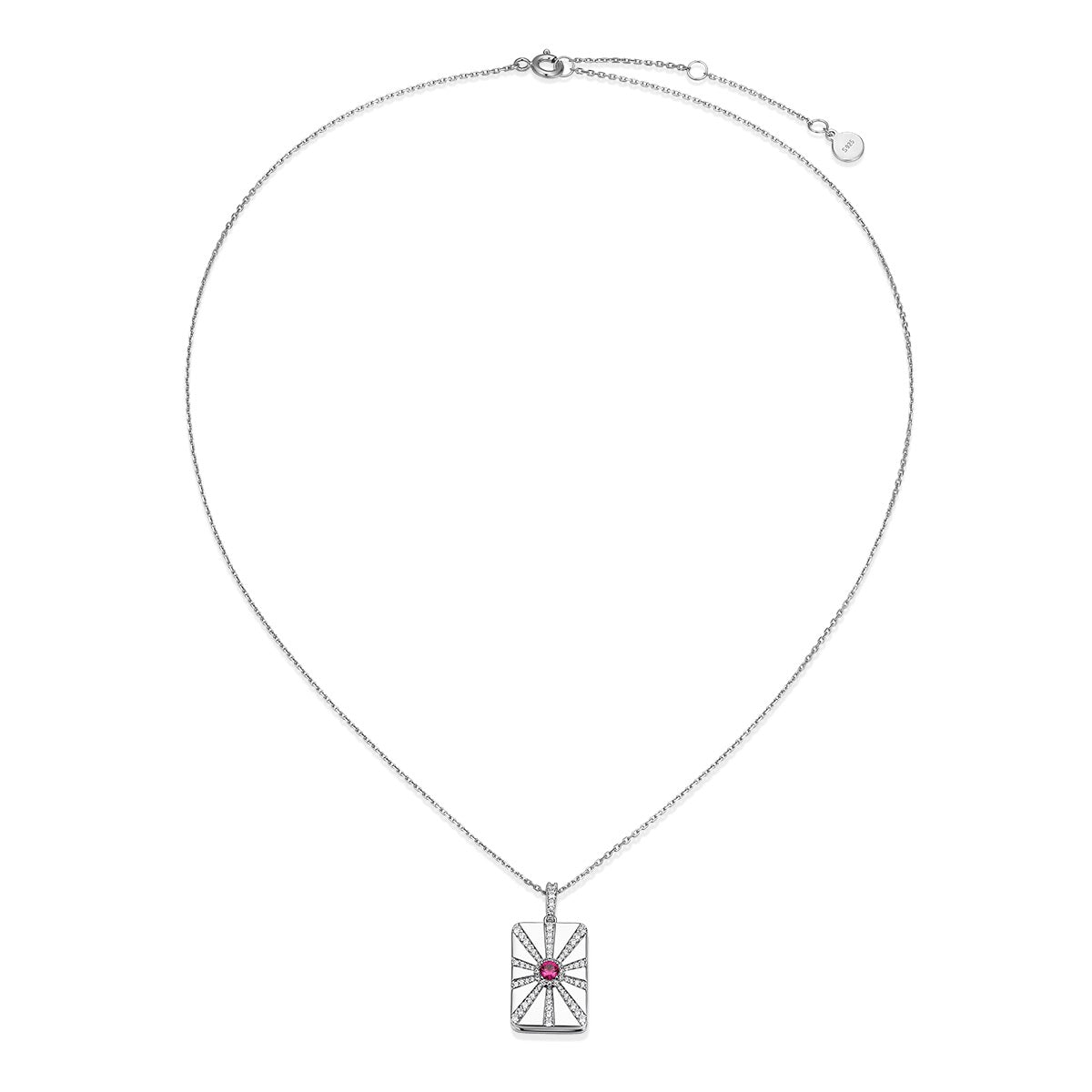 Rhodium Plated Modern Ray Locket SN013