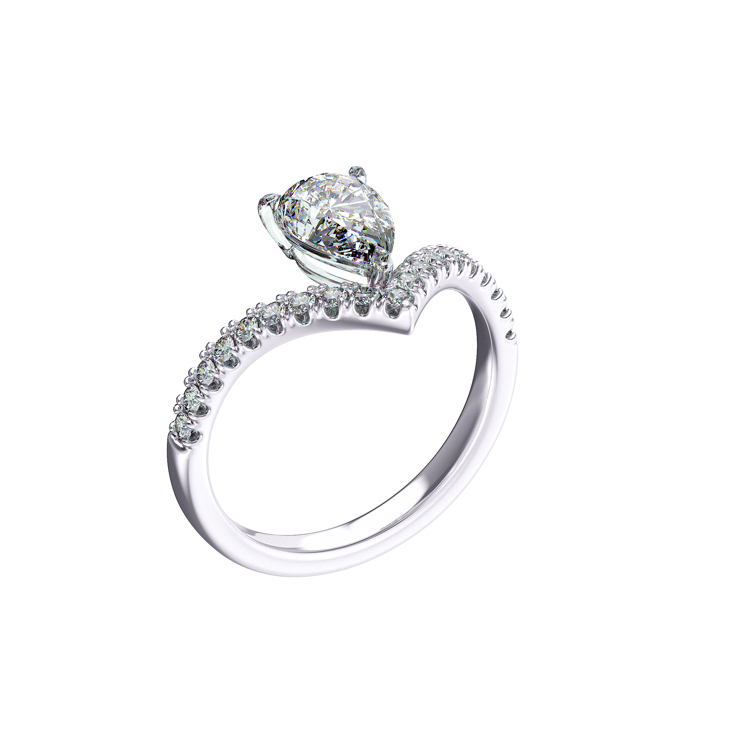 Luxe Tiara Ring in 14k White  Gold